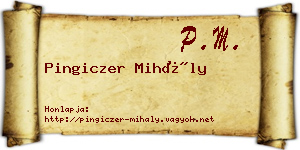 Pingiczer Mihály névjegykártya